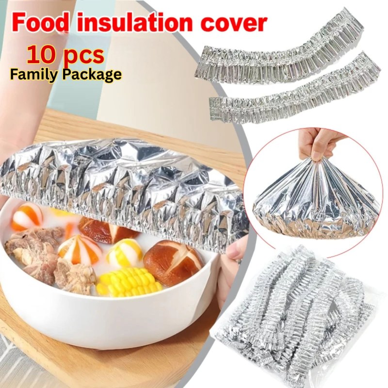 20pcs Reusable Aluminum Foil Food Elastic Bowl Covers Fresh Keeping Food Containers Dish Covers-000925