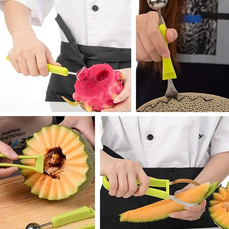 4 in 1 Fruit Carving Knife Cutter Fruit Platter Fruit Dig Pulp Separator Kitchen Home Tools
