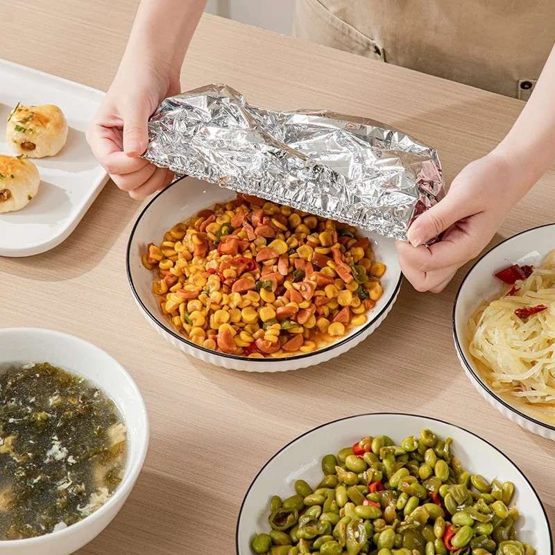20pcs Reusable Aluminum Foil Food Elastic Bowl Covers Fresh Keeping Food Containers Dish Covers-000925