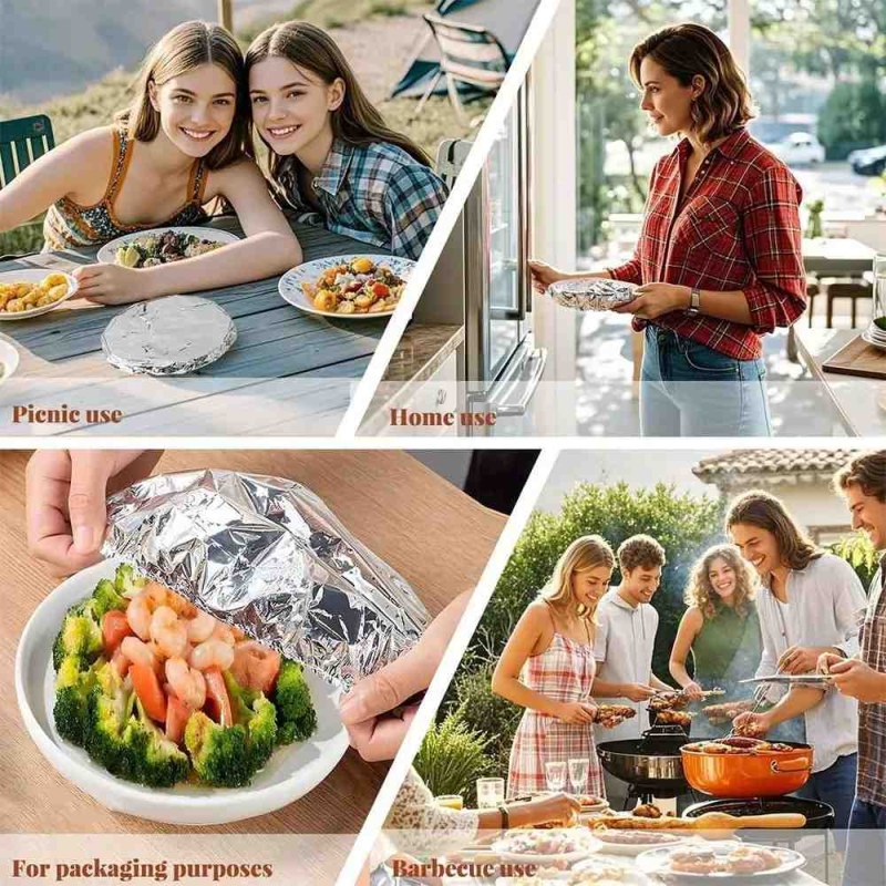 20pcs Reusable Aluminum Foil Food Elastic Bowl Covers Fresh Keeping Food Containers Dish Covers-000925
