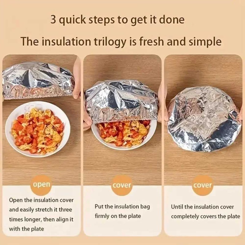 20pcs Reusable Aluminum Foil Food Elastic Bowl Covers Fresh Keeping Food Containers Dish Covers-000925