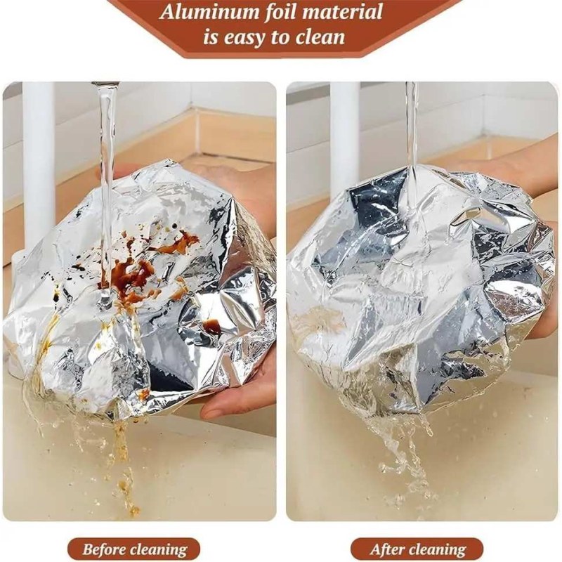 20pcs Reusable Aluminum Foil Food Elastic Bowl Covers Fresh Keeping Food Containers Dish Covers-000925