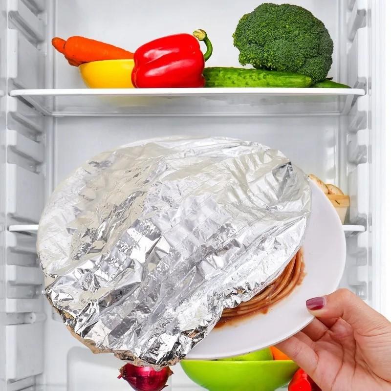 20pcs Reusable Aluminum Foil Food Elastic Bowl Covers Fresh Keeping Food Containers Dish Covers-000925