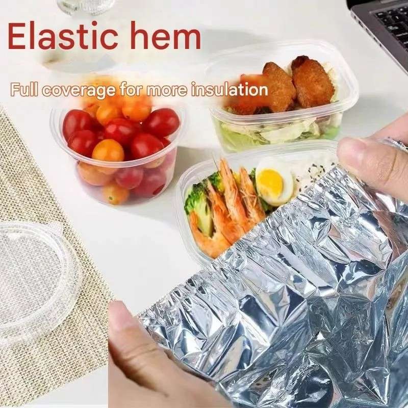 20pcs Reusable Aluminum Foil Food Elastic Bowl Covers Fresh Keeping Food Containers Dish Covers-000925